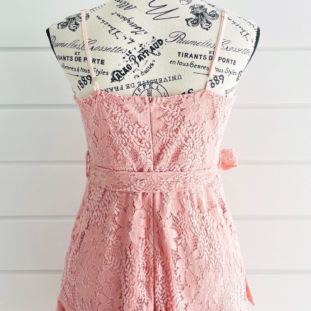 Altar’d State Pink Lace Overlay Giuly Spaghetti Strap Summer Dress Size Large - Picture 8 of 11